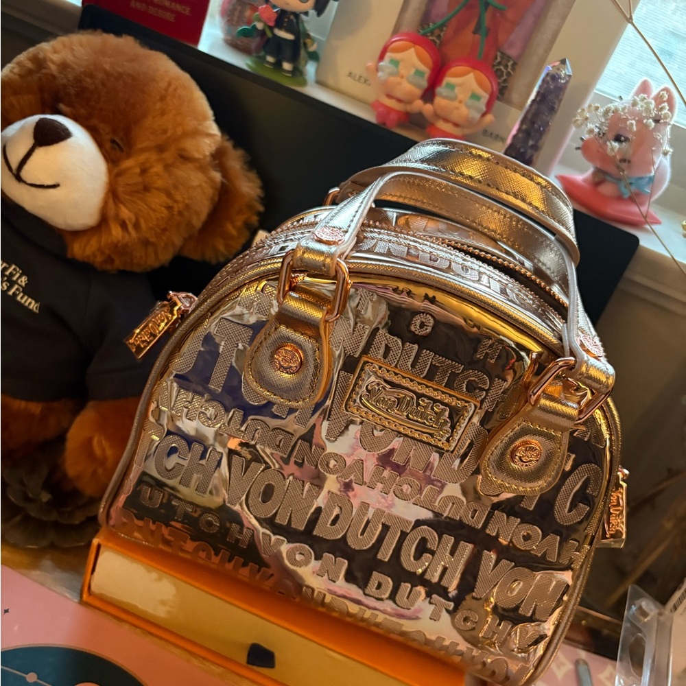 Von Dutch Shimmering Gold and Silver Mini Bag